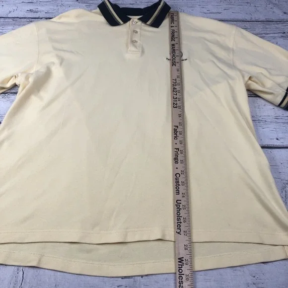 Pebble Beach Polo Shirt Vintage Pebbles Beach 1919 Logo Classic Mens XL Yellow - Picture 4 of 9